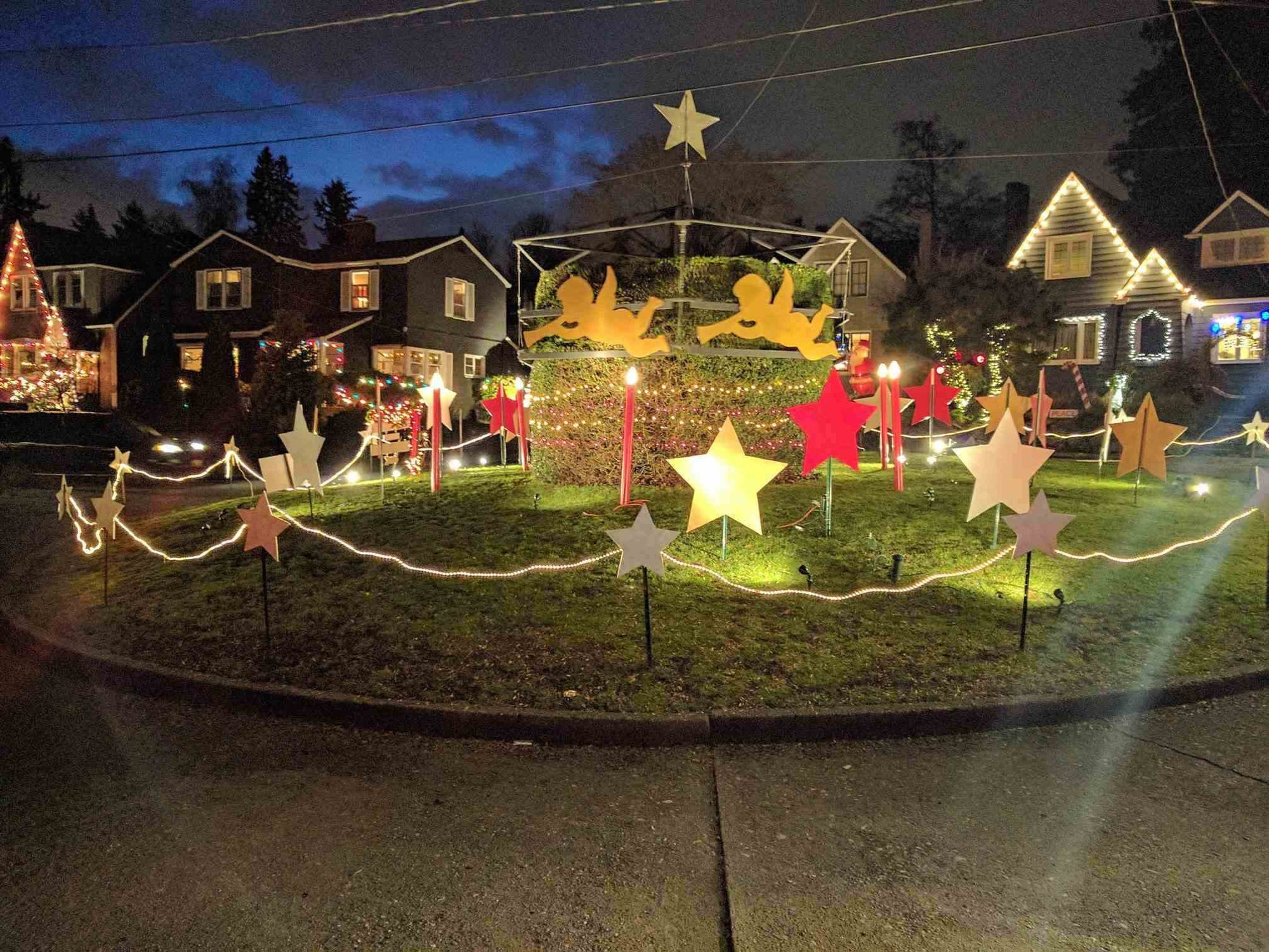 Christmas Eve on Seattle's Candy Cane Lane
