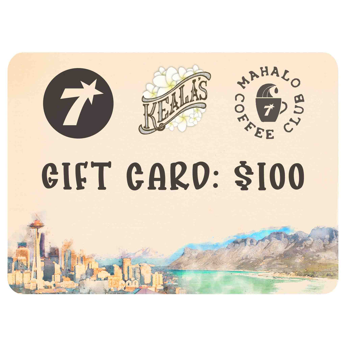 Online Gift Card for Seven Coffee Roasters and Keala's Hawaiian Coffee